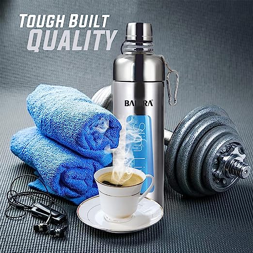 BALTRA Shipper Thermosteel 12 Hours Hot and Cold Water Bottle Sports flask 600ml, (Model: BSL-227), Silver BALTRA Shipper Thermosteel 12 Hours Hot and Cold Water Bottle Sports flask 600ml, (Model: BSL-227), Silver